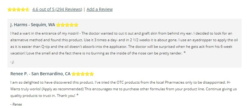 H warts formula customer reviews